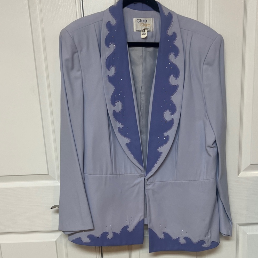 Clara Clark Women's Light Purple Blazer with Dark Purple Accents